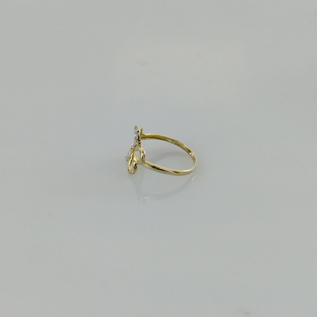 ANILLOS FIG FLOR CON CIRCONIAS 14K TALLA 7 1.4 GR (NUEVO)
