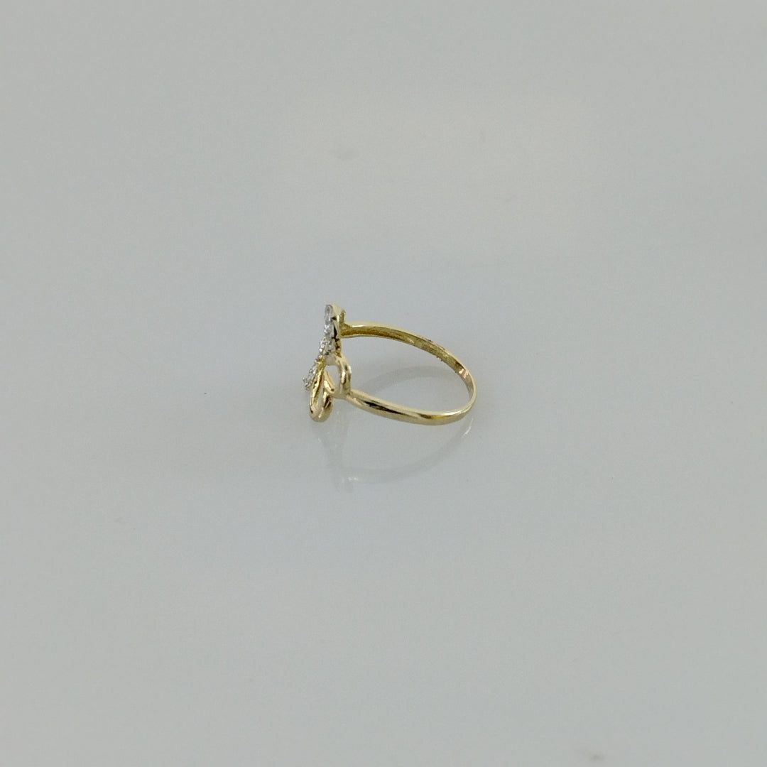 ANILLOS FIG FLOR CON CIRCONIAS 14K TALLA 7 1.4 GR (NUEVO)