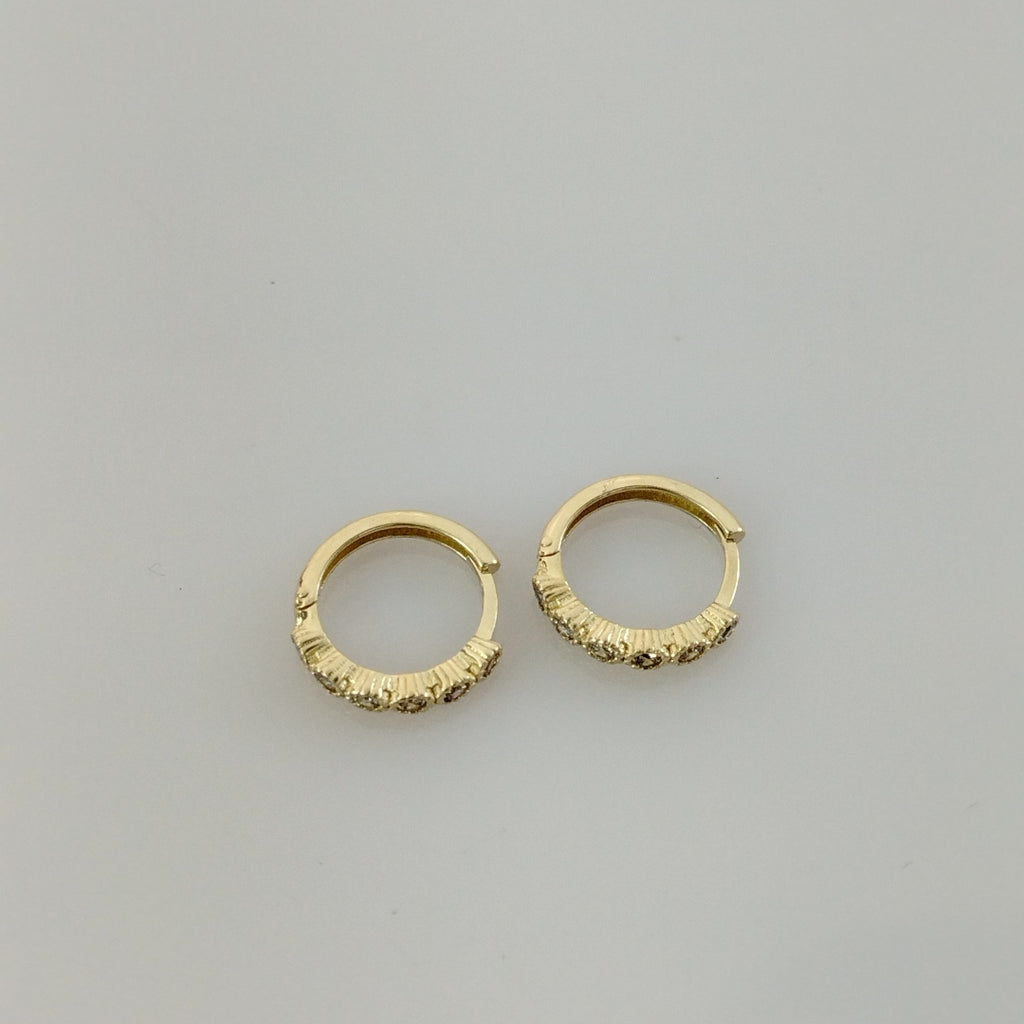 ARETES ARRACADA C CIRCONIAS 14K 2.1 GR (NUEVO)