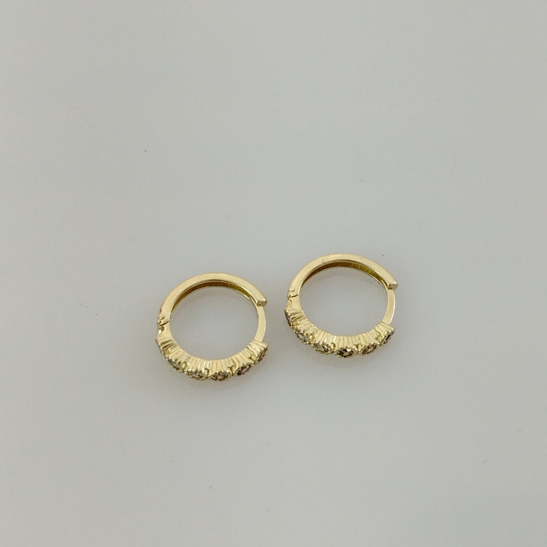 ARETES ARRACADA C CIRCONIAS 14K 2.1 GR (NUEVO)