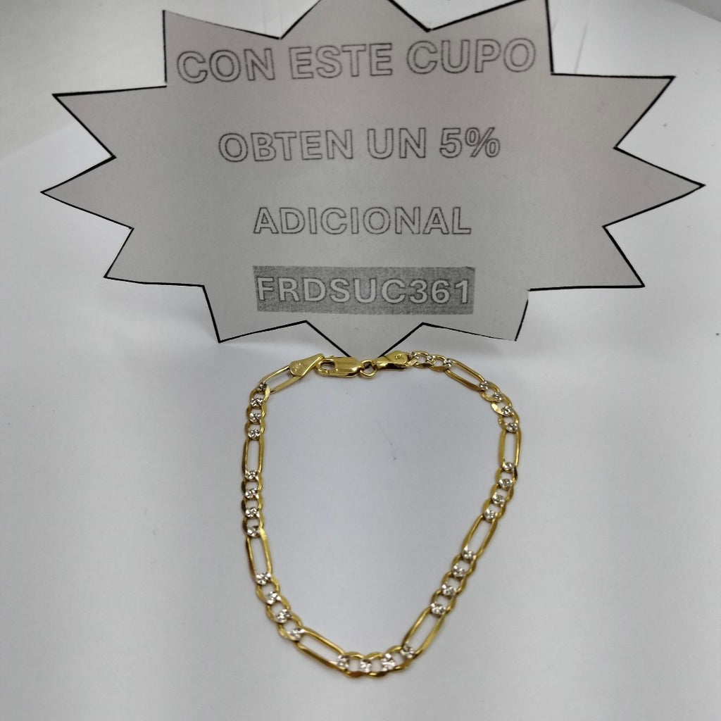 PULSERA 3X1 DIAMANTADA 14K 18 CM 4 GR (NUEVO)