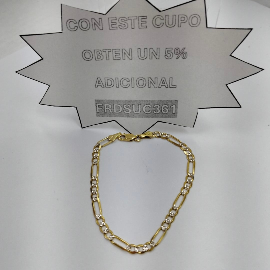 PULSERA 3X1 DIAMANTADA 14K 18 CM 4 GR (NUEVO)