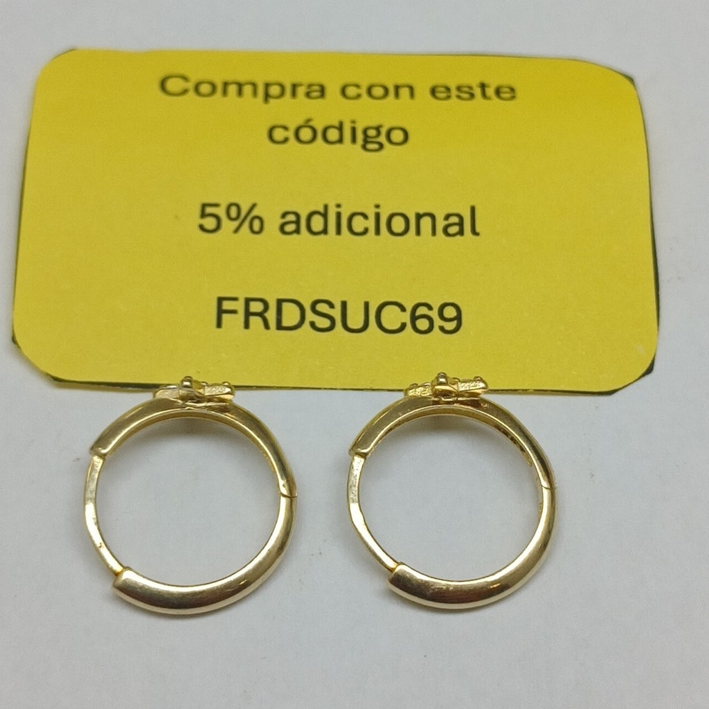 ARETES ARRACADAS FIG ESTRELLA CIRCONIAS 10K 1.6 GR (NUEVO)