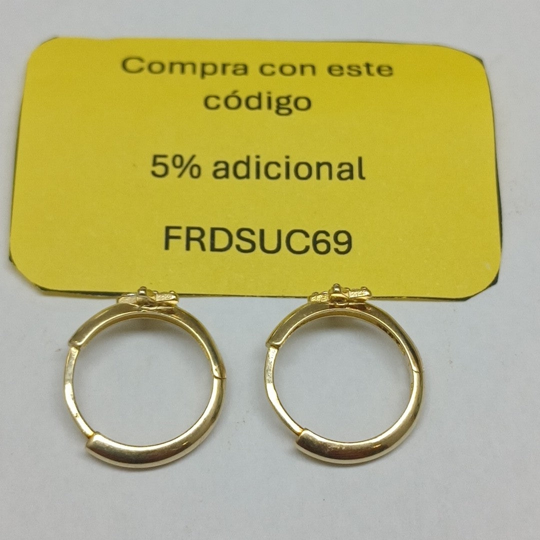 ARETES ARRACADAS FIG ESTRELLA CIRCONIAS 10K 1.6 GR (NUEVO)