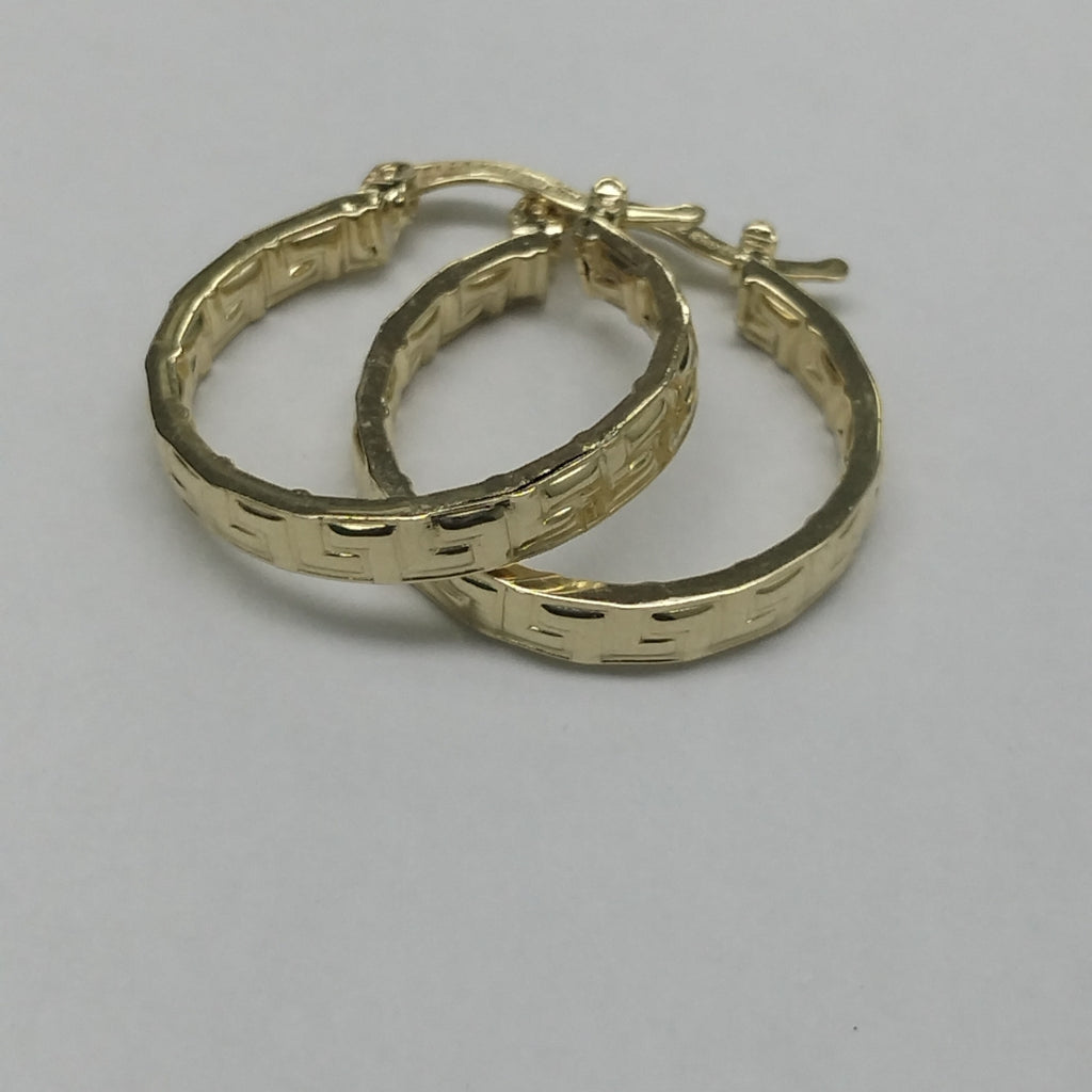 ARETES TEJIDO ARRACADAS TIPO GRECAS 14K 2.1 GR (NUEVO)
