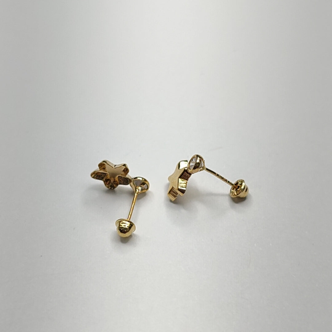 BROQUELES BROQUEL FIG ESTRELLA C CIRCONIA 14K 0.2603 GR (NUEVO)
