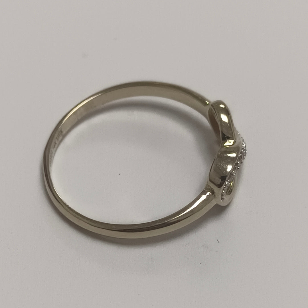 ANILLO ANILLITO FIG INFINITO C CIRCONIAS 14K 9 TALLA 2 GR (NUEVO)