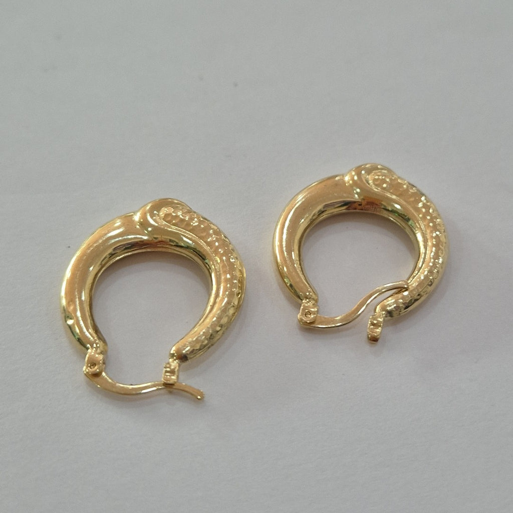 ARETES ARRACADAS ENTRELAZADAS 14K 2.5 GR (NUEVO)