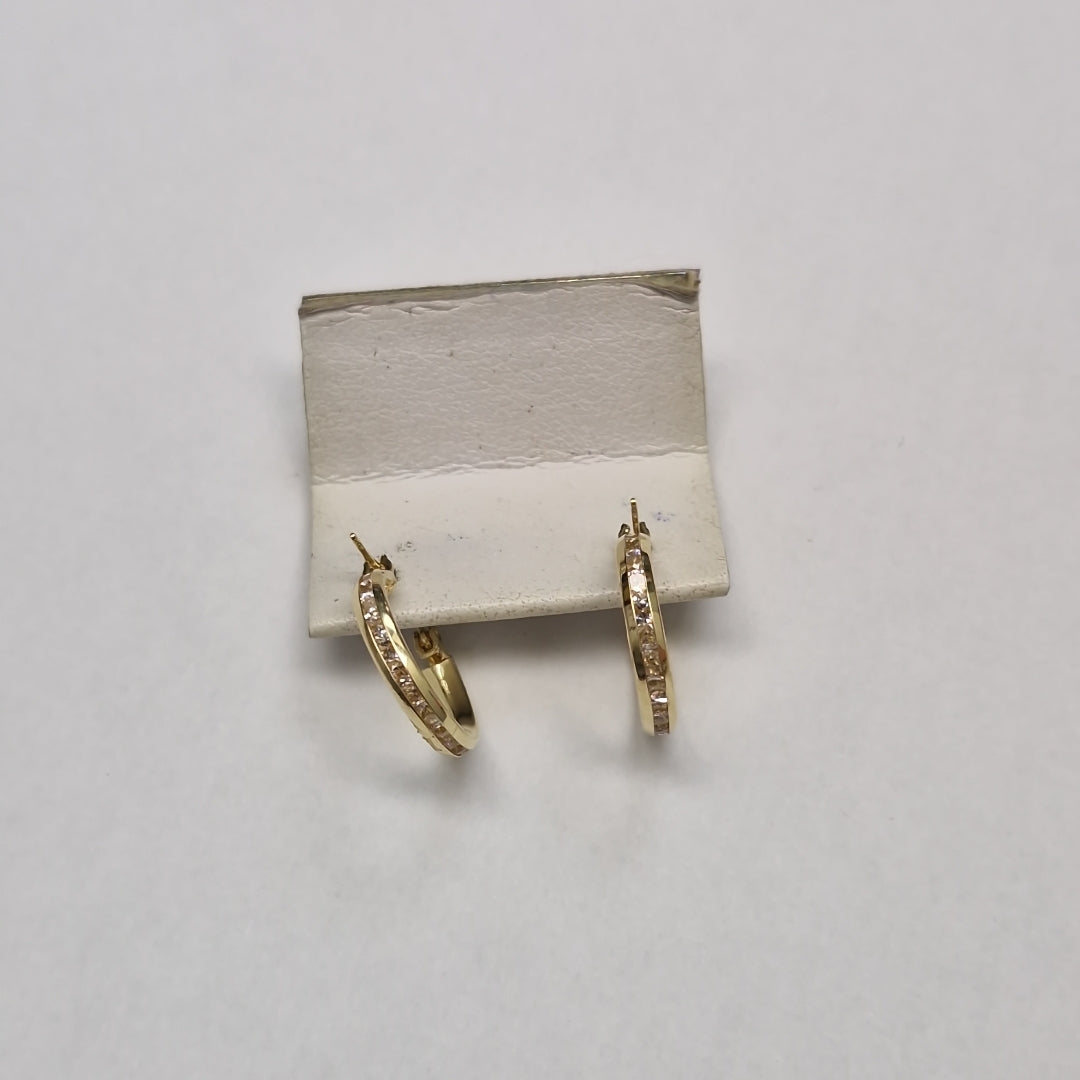 ARETES ARRACADAS CON CIRCONIAS 10K 1.4 GR (NUEVO)
