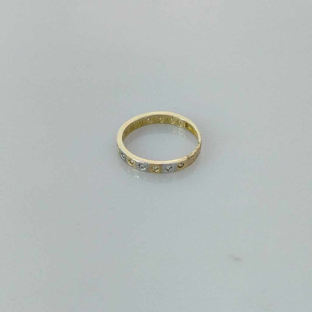 ANILLO ANILLITO C CIRCONIAS COMBINADO 14K 7 TALLA 2.1 GR (NUEVO)