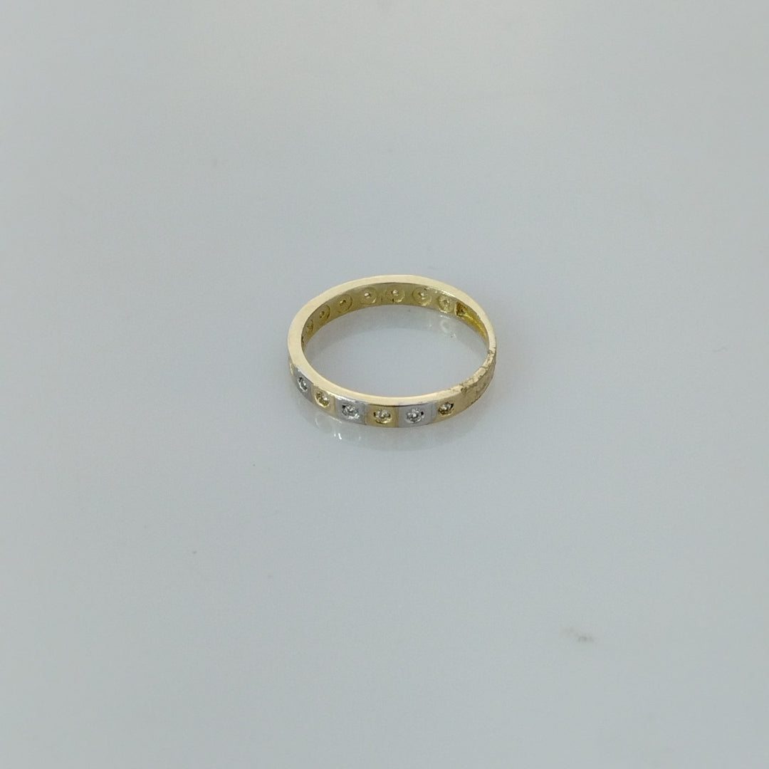 ANILLO ANILLITO C CIRCONIAS COMBINADO 14K 7 TALLA 2.1 GR (NUEVO)