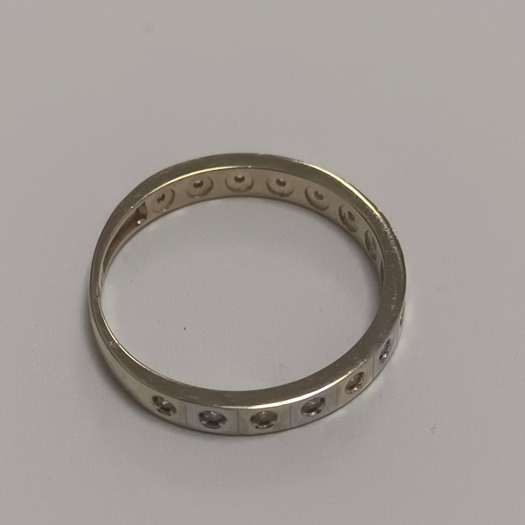 ANILLO ANILLITO C CIRCONIAS COMBINADO 14K 7 TALLA 2 GR (NUEVO)