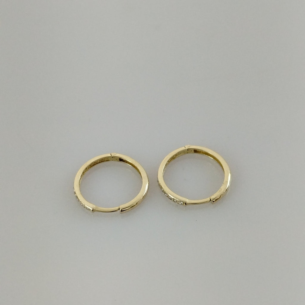 ARETES ARRACADAS C CIRCONIAS 14K 2 GR (NUEVO)
