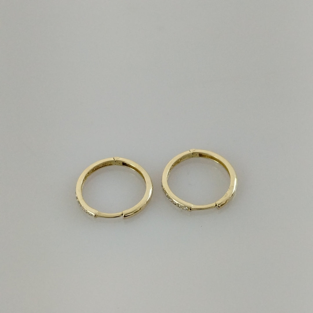 ARETES ARRACADAS C CIRCONIAS 14K 2 GR (NUEVO)