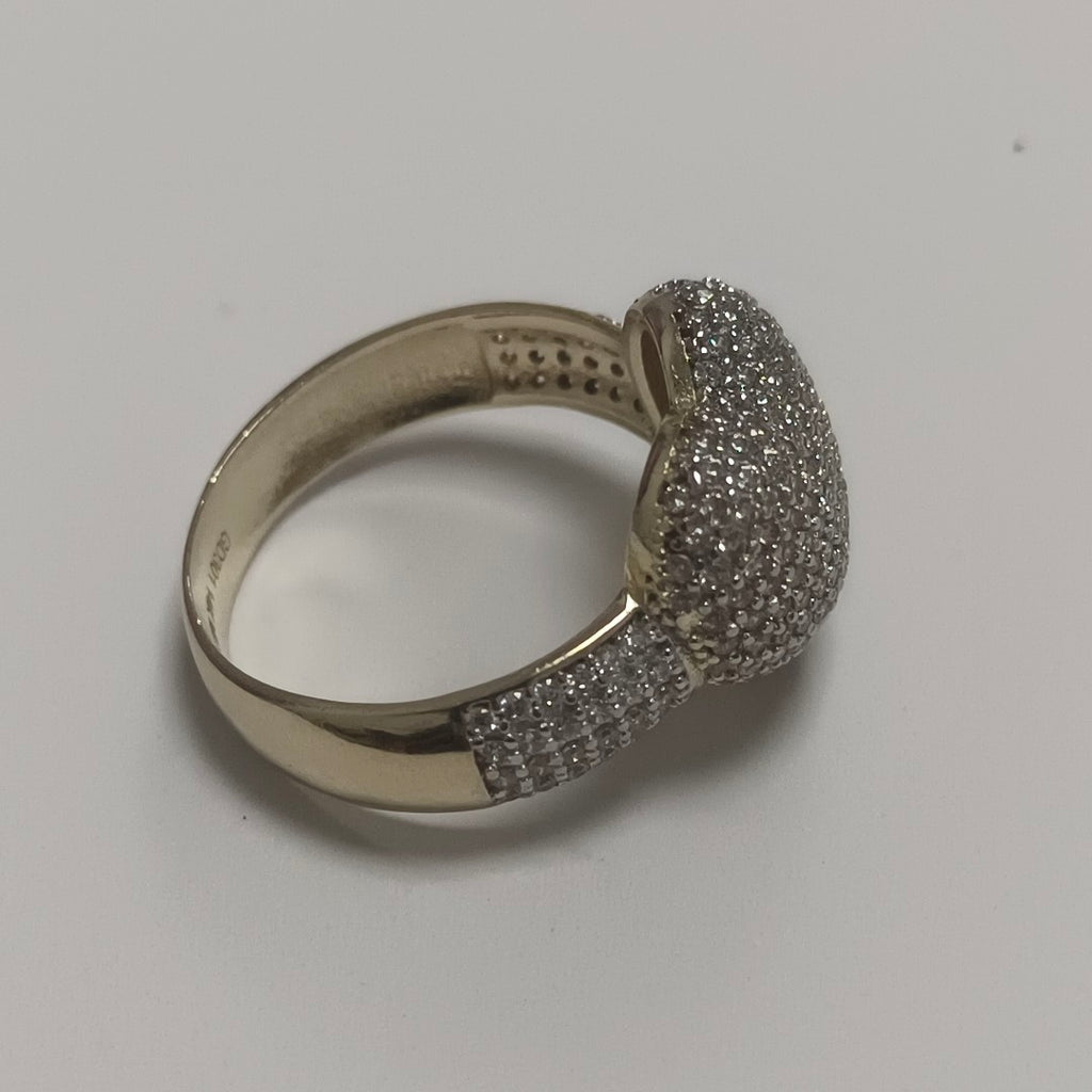 ANILLO ANILLITO CORAZON C CIRCONIAS 14K 8 TALLA 5.3 GR (NUEVO)