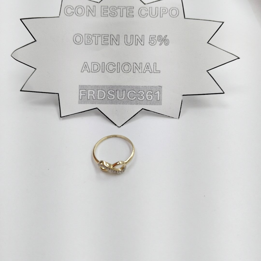 ANILLO ANILLITO FIG INFINITO C CIRCONIAS 14K 8 TALLA 1.8 GR (NUEVO)