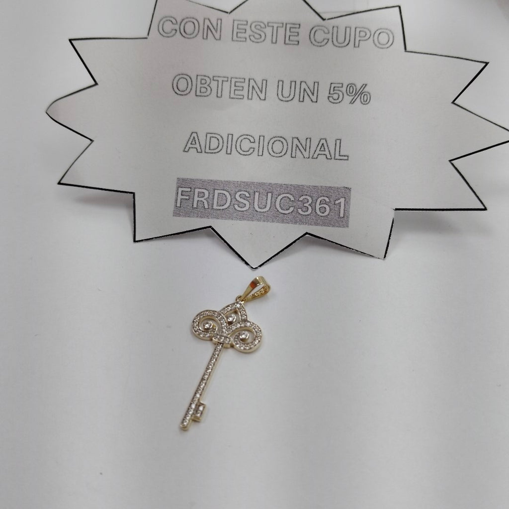 DIJE LLAVE C CIRCONIAS 14K 1.6 GR (NUEVO)