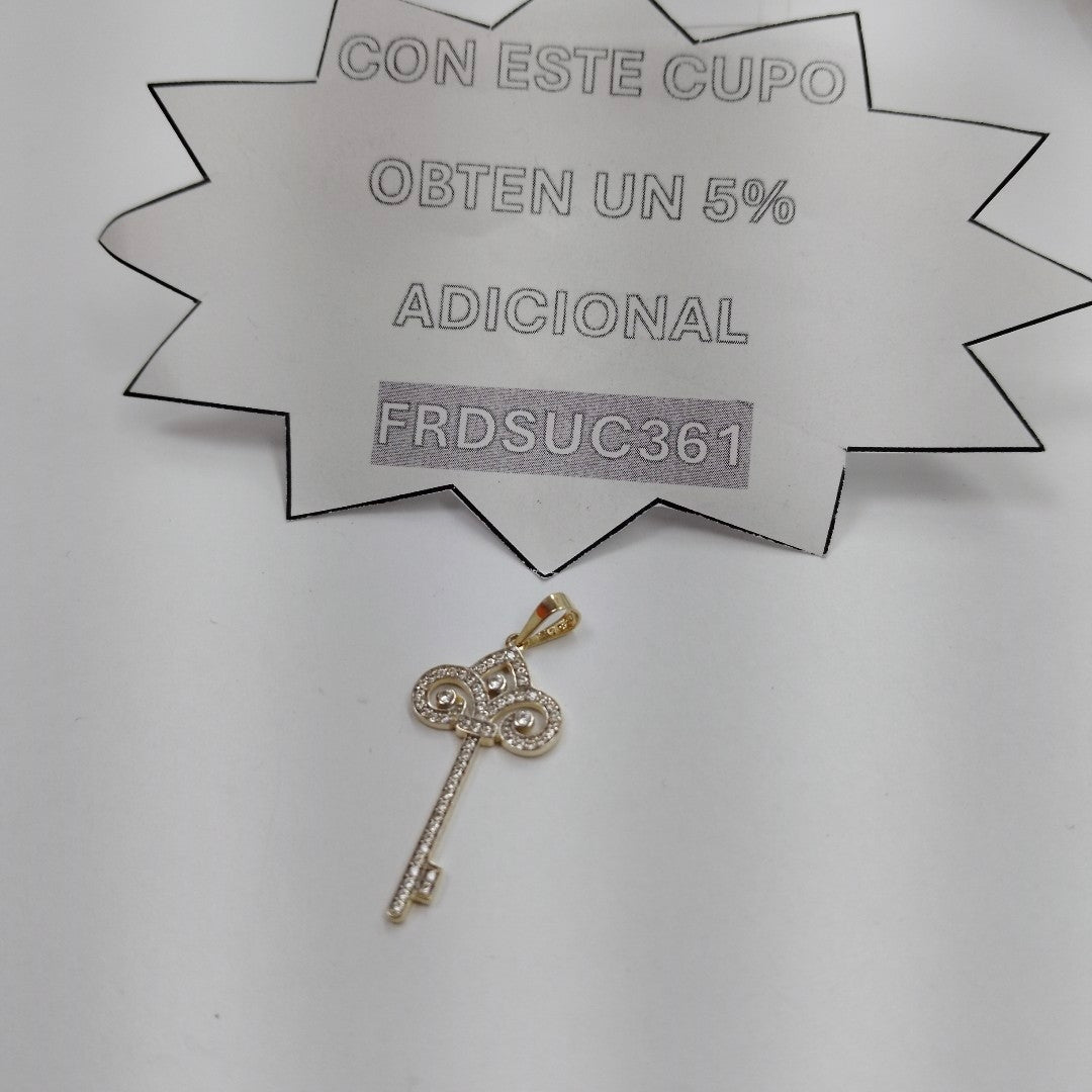 DIJE LLAVE C CIRCONIAS 14K 1.6 GR (NUEVO)