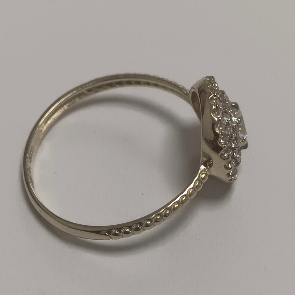ANILLO ANILLITO C CIRCONIAS 14K 8 TALLA 2 GR (NUEVO)
