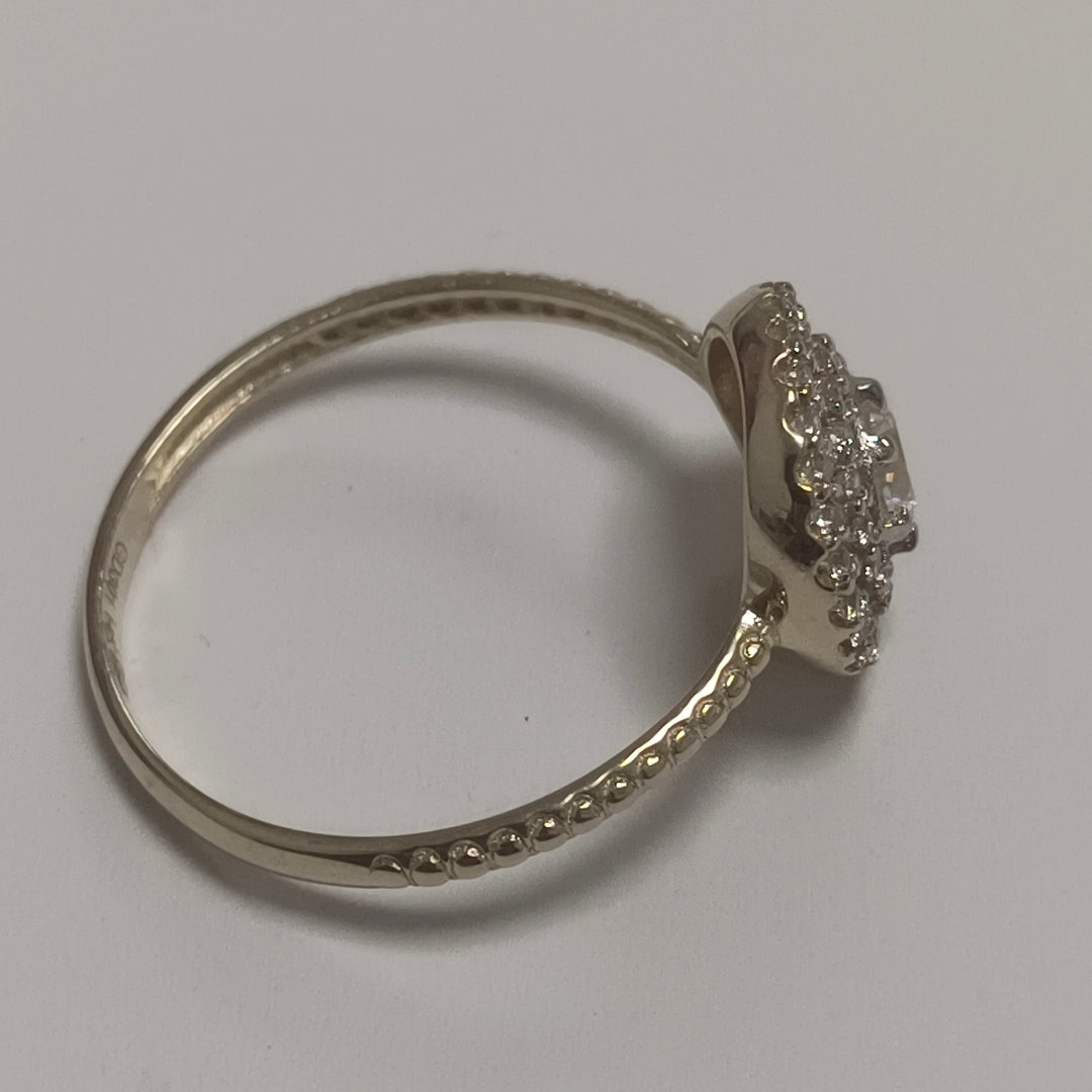 ANILLO ANILLITO C CIRCONIAS 14K 8 TALLA 2 GR (NUEVO)