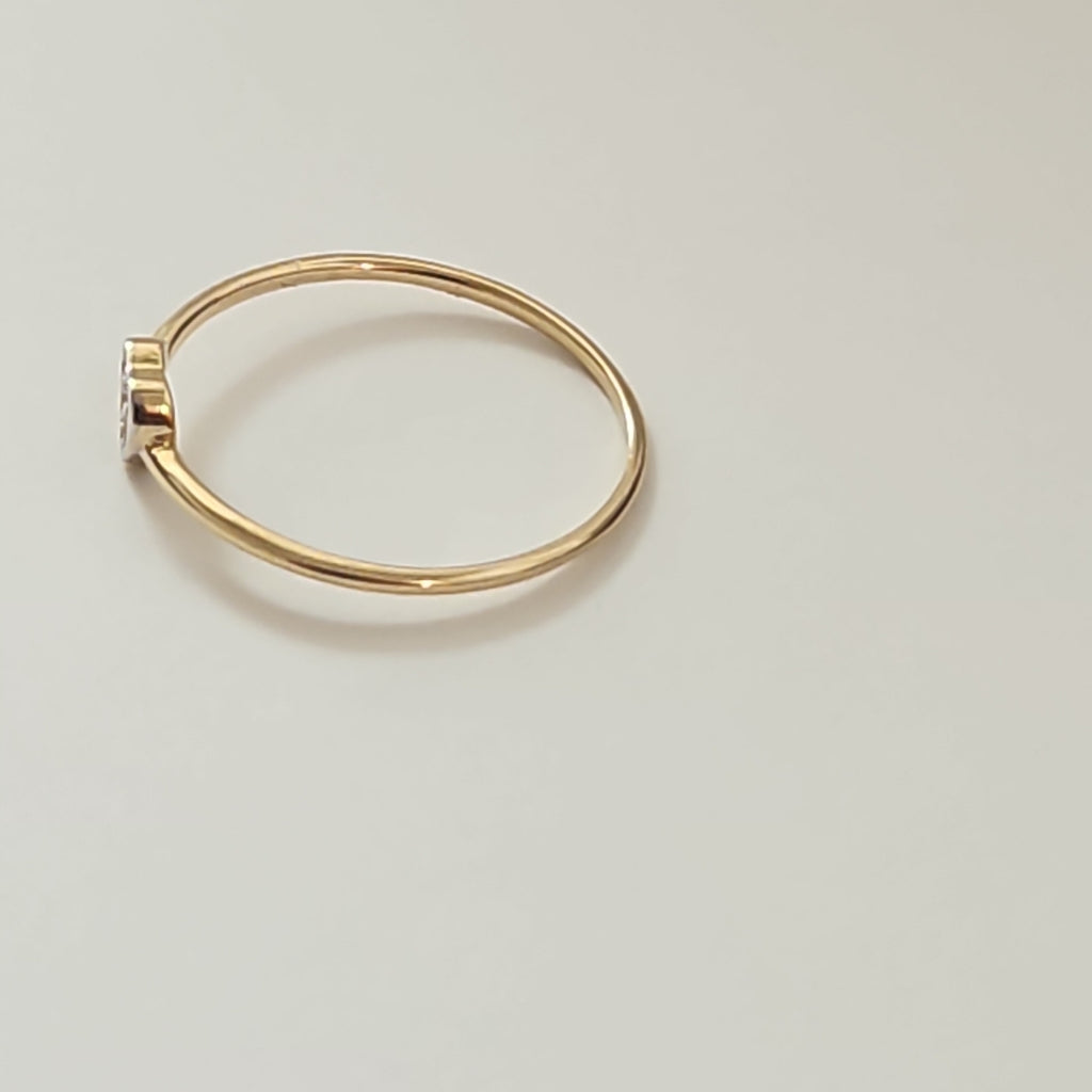 ANILLO ANILLITO CORAZON C CIRCONIA 14K 7 TALLA 0.8 GR (NUEVO)