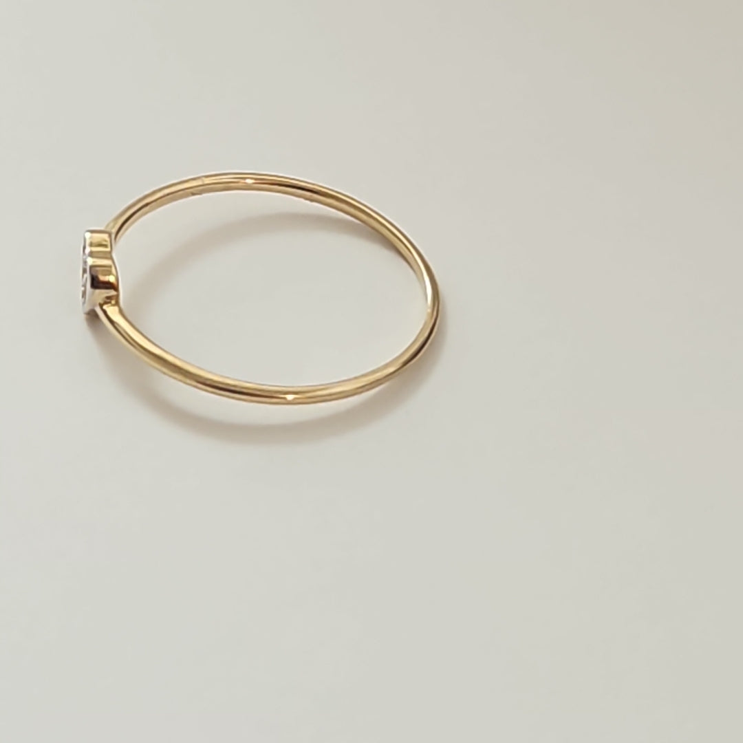 ANILLO ANILLITO CORAZON C CIRCONIA 14K 7 TALLA 0.8 GR (NUEVO)