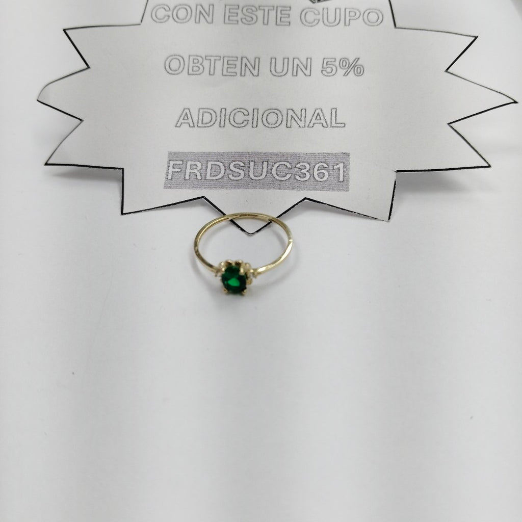 ANILLOS CON CIRCONIAS Y PIEDRA DE COLOR 14K TALLA 9 1.1 GR (NUEVO)