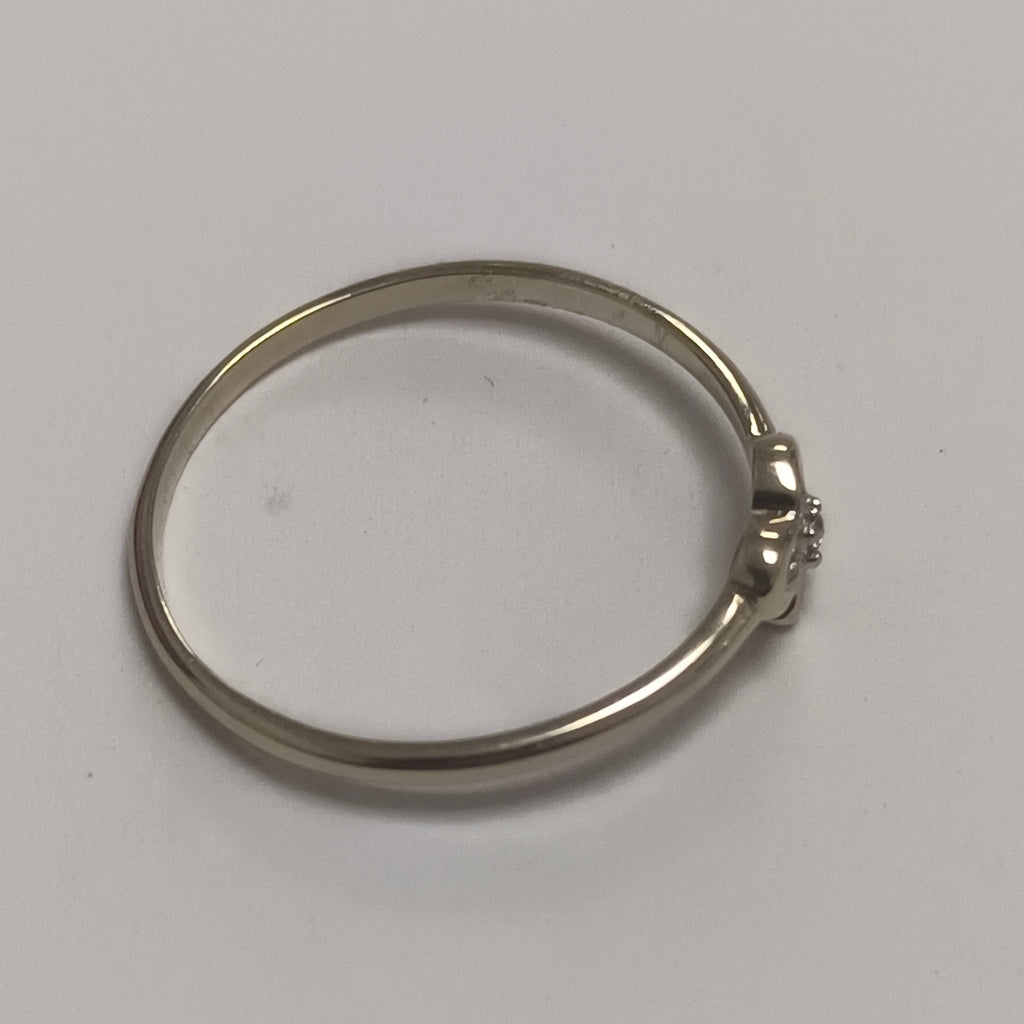 ANILLO ANILLITO FIG MOÑO C CIRCONIAS 14K 7 TALLA 0.9 GR (NUEVO)