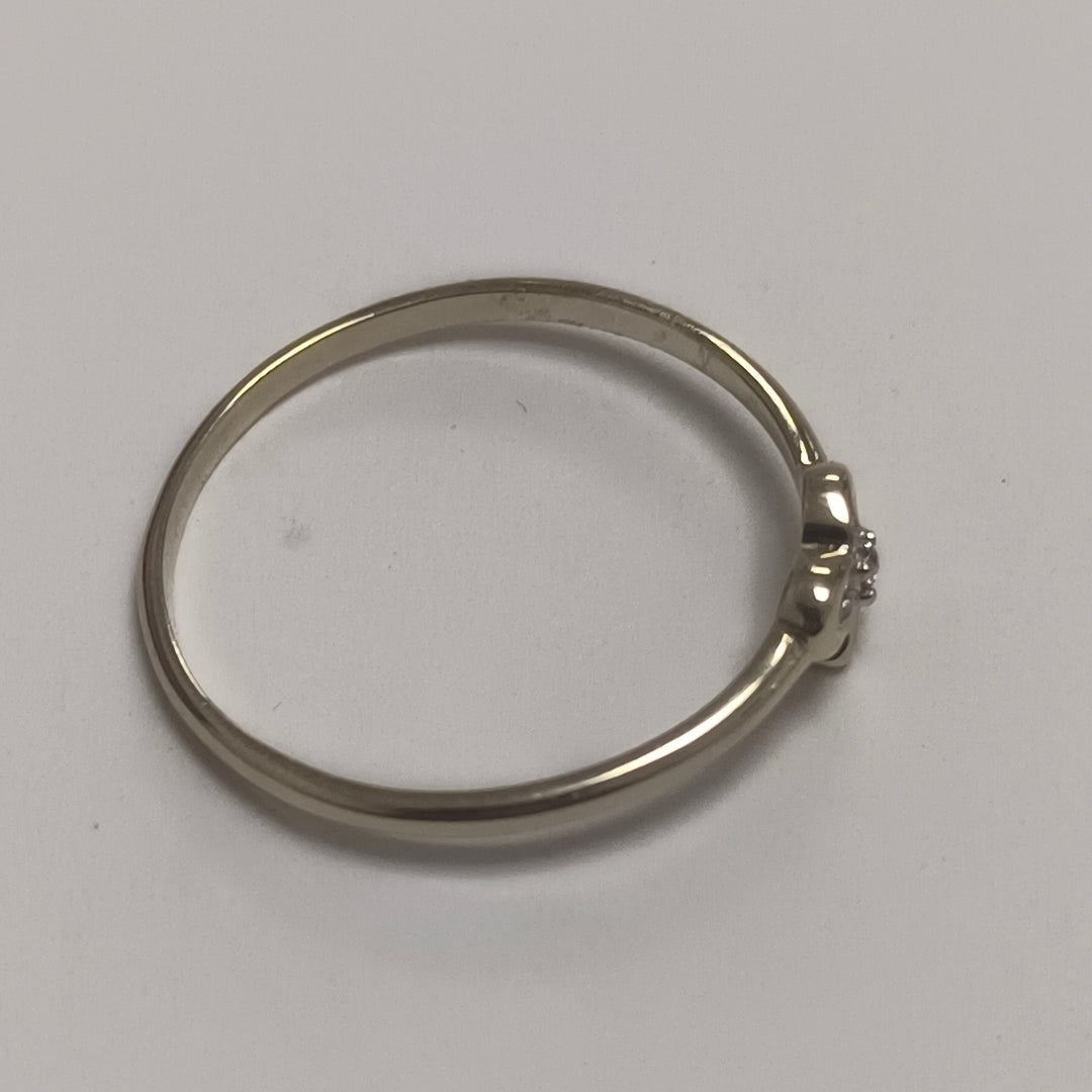 ANILLO ANILLITO FIG MOÑO C CIRCONIAS 14K 7 TALLA 0.9 GR (NUEVO)