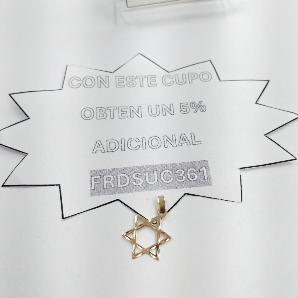 DIJE TEJIDO ESTRELLA DE DAVID 14K 0.5 GR (NUEVO)
