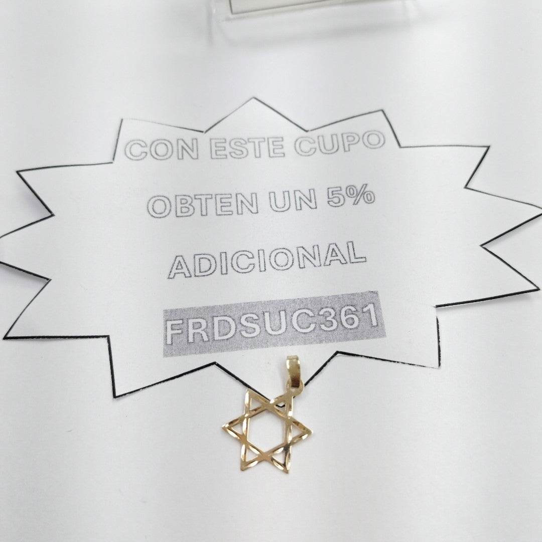 DIJE TEJIDO ESTRELLA DE DAVID 14K 0.5 GR (NUEVO)