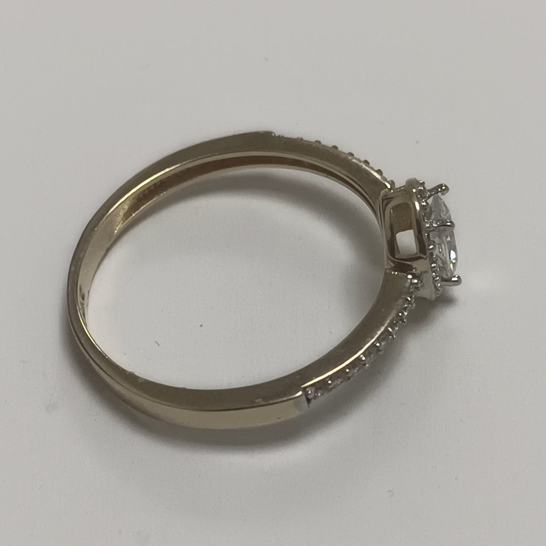 ANILLO ANILLITO C CIRCONIAS 14K 8.5 TALLA 2.1 GR (NUEVO)