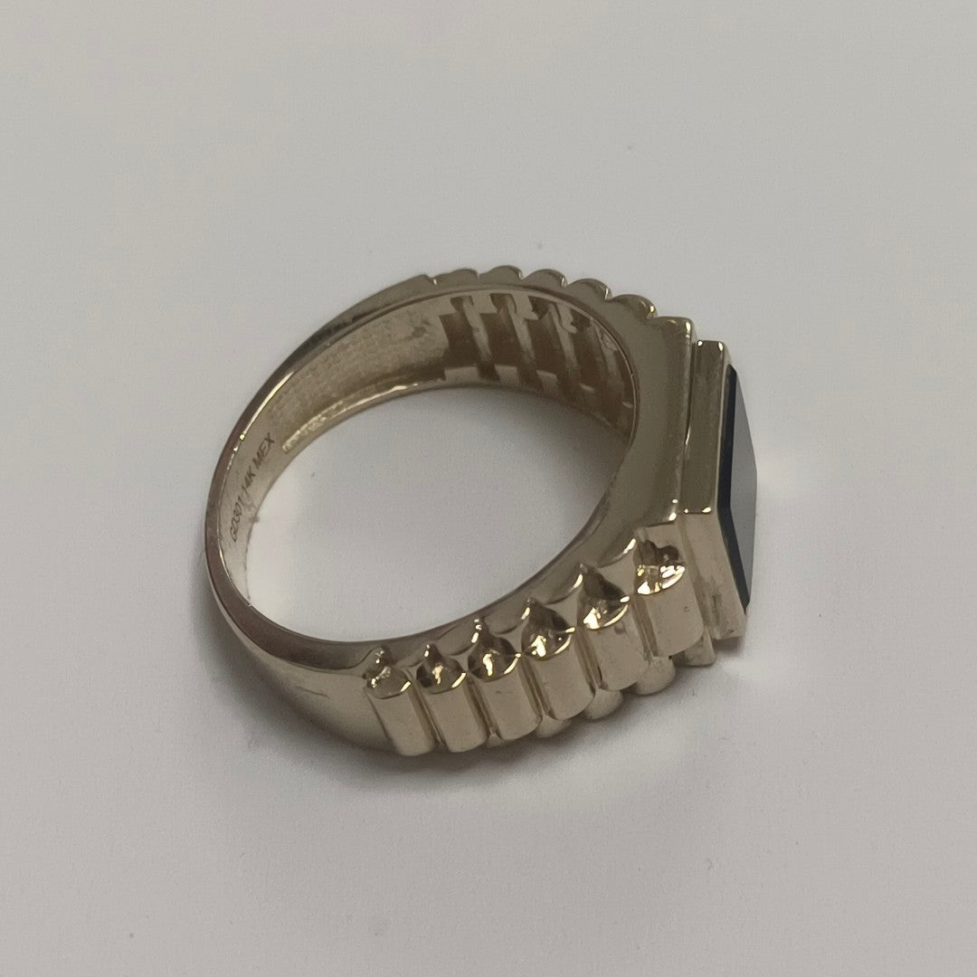 ANILLO C ONIX 14K 9.5 TALLA 8.7 GR (NUEVO)