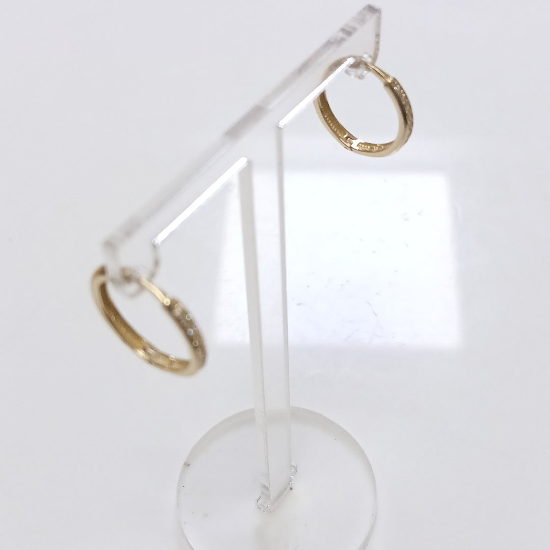 ARETES HUGGIES C CIRCONIA 14K 1.7 GR (NUEVO)