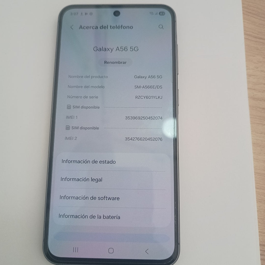 CELULAR SAMSUNG GALAXY A56 SM-A566E (2025) 256 GB 12 GB RAM (SEMINUEVO)