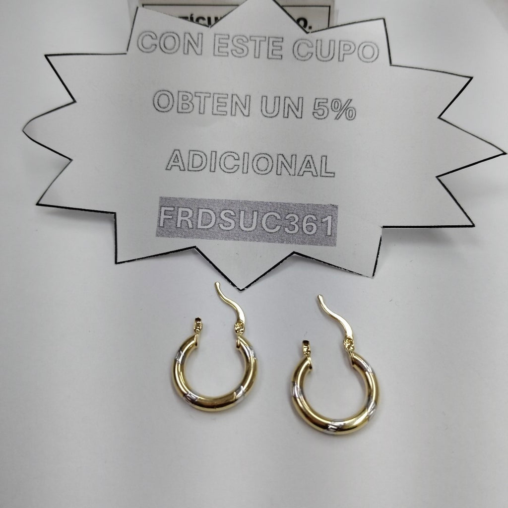 ARETES ARRACADAS COMBINADAS 14K 1.6 GR (NUEVO)