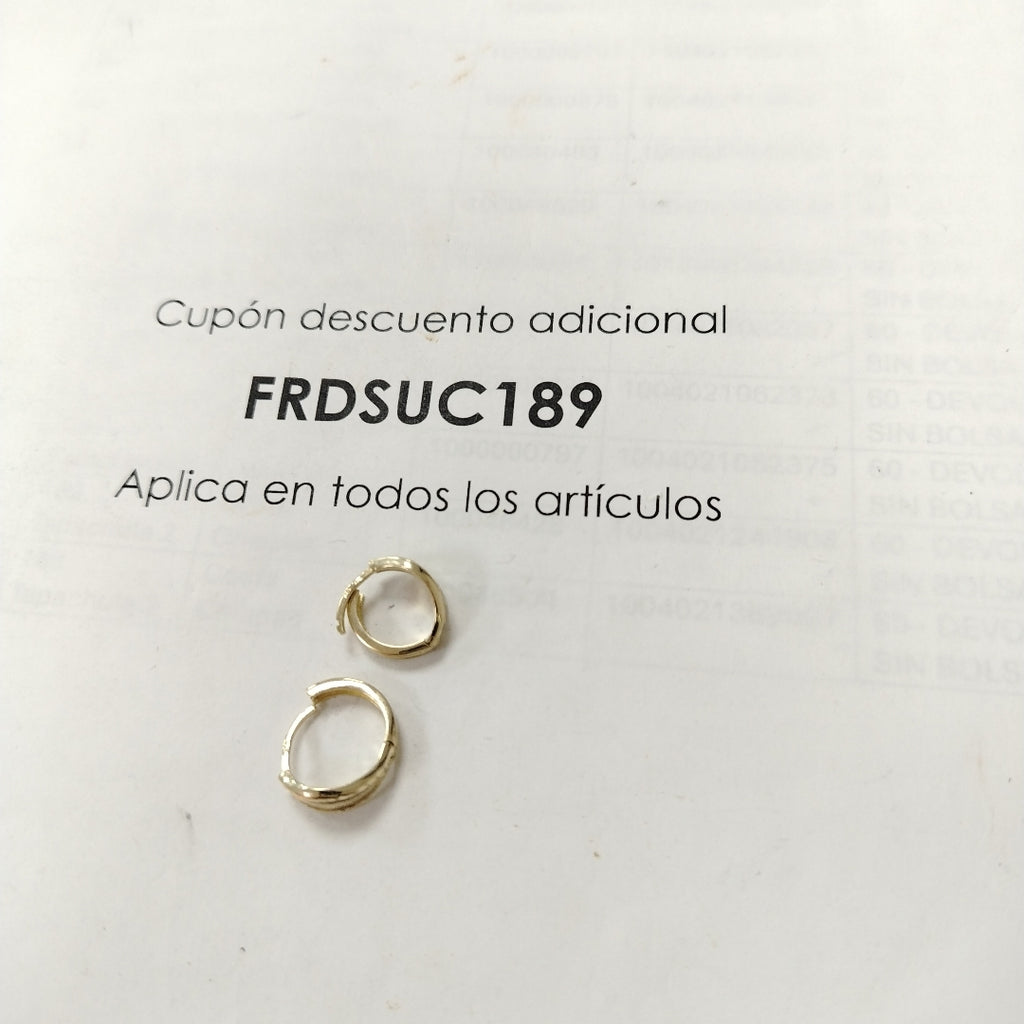 ARETES ARRACADAS 10K 2.4 GR (NUEVO)