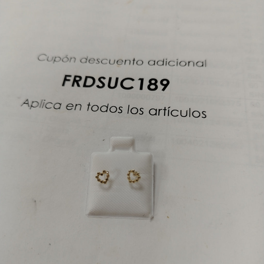 BROQUELES BROQUEL FIG CORAZON 14K 0.23 GR (NUEVO)