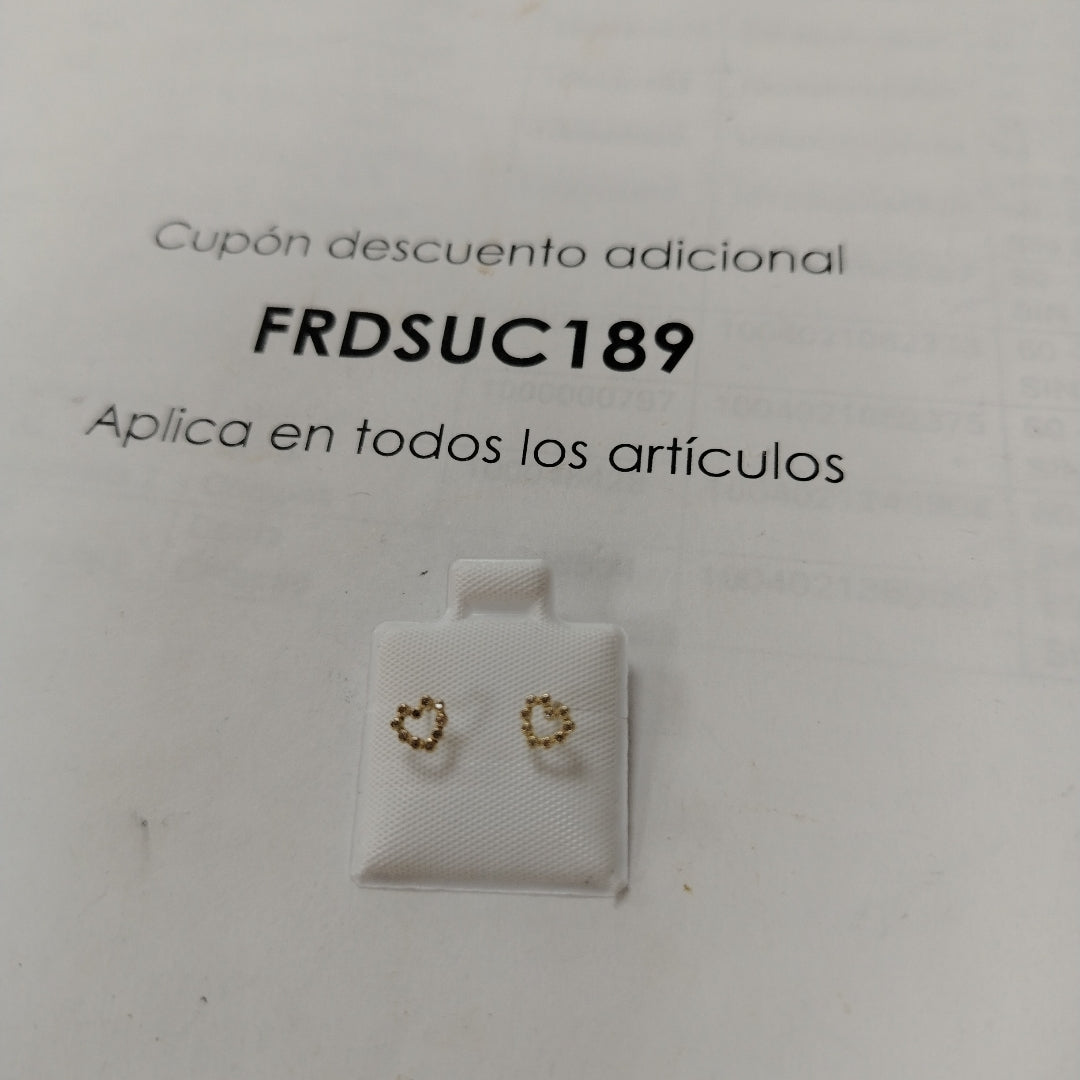 BROQUELES BROQUEL FIG CORAZON 14K 0.23 GR (NUEVO)