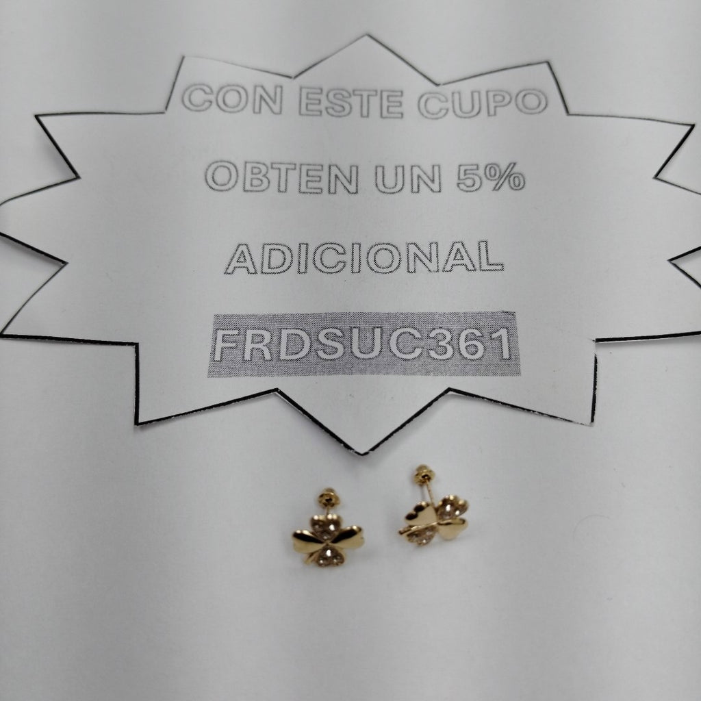 BROQUELES BROQUEL FIG TREBOL 14K 0.2851 GR (NUEVO)