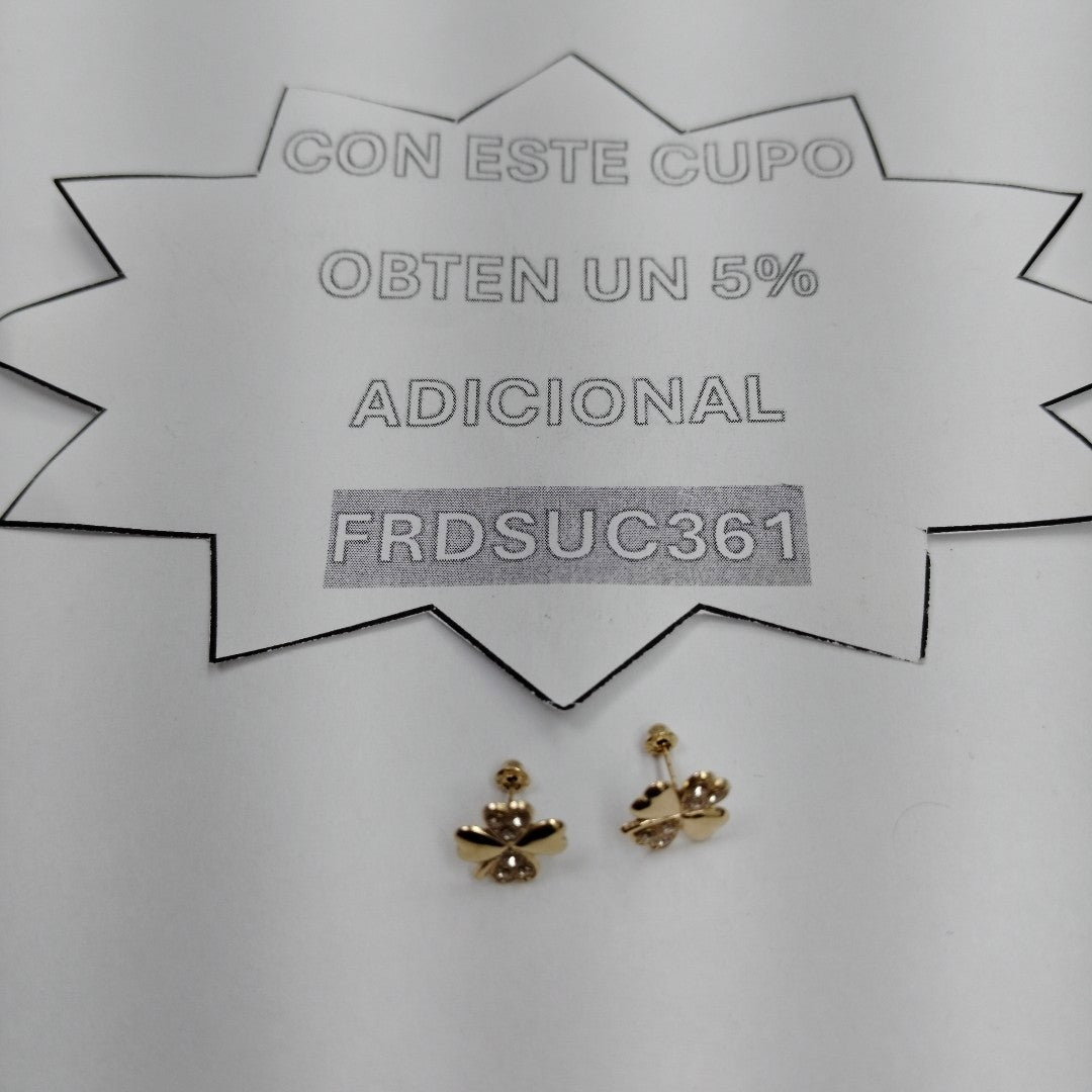 BROQUELES BROQUEL FIG TREBOL 14K 0.2851 GR (NUEVO)