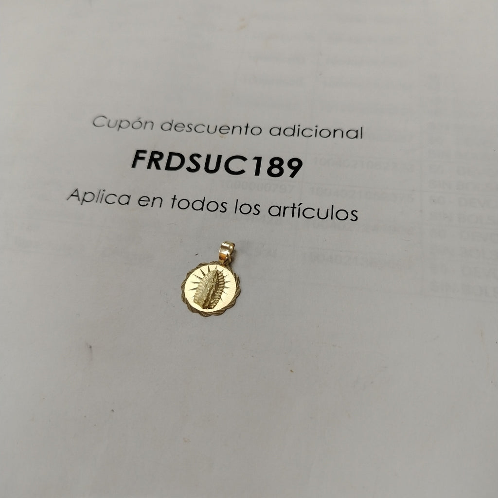 DIJE MEDALLA RELIGIOSA 14K 0.8 GR (NUEVO)