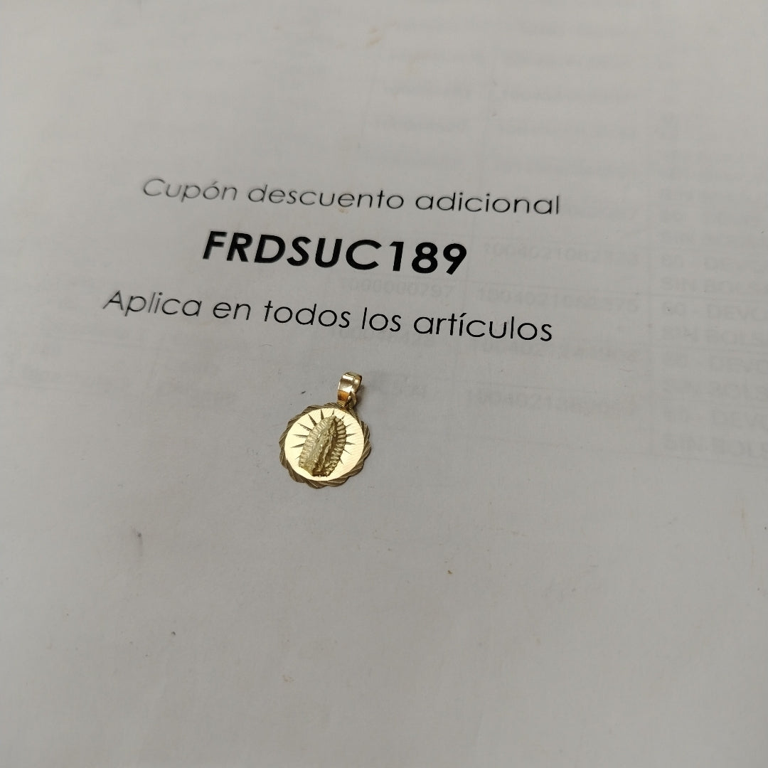 DIJE MEDALLA RELIGIOSA 14K 0.8 GR (NUEVO)