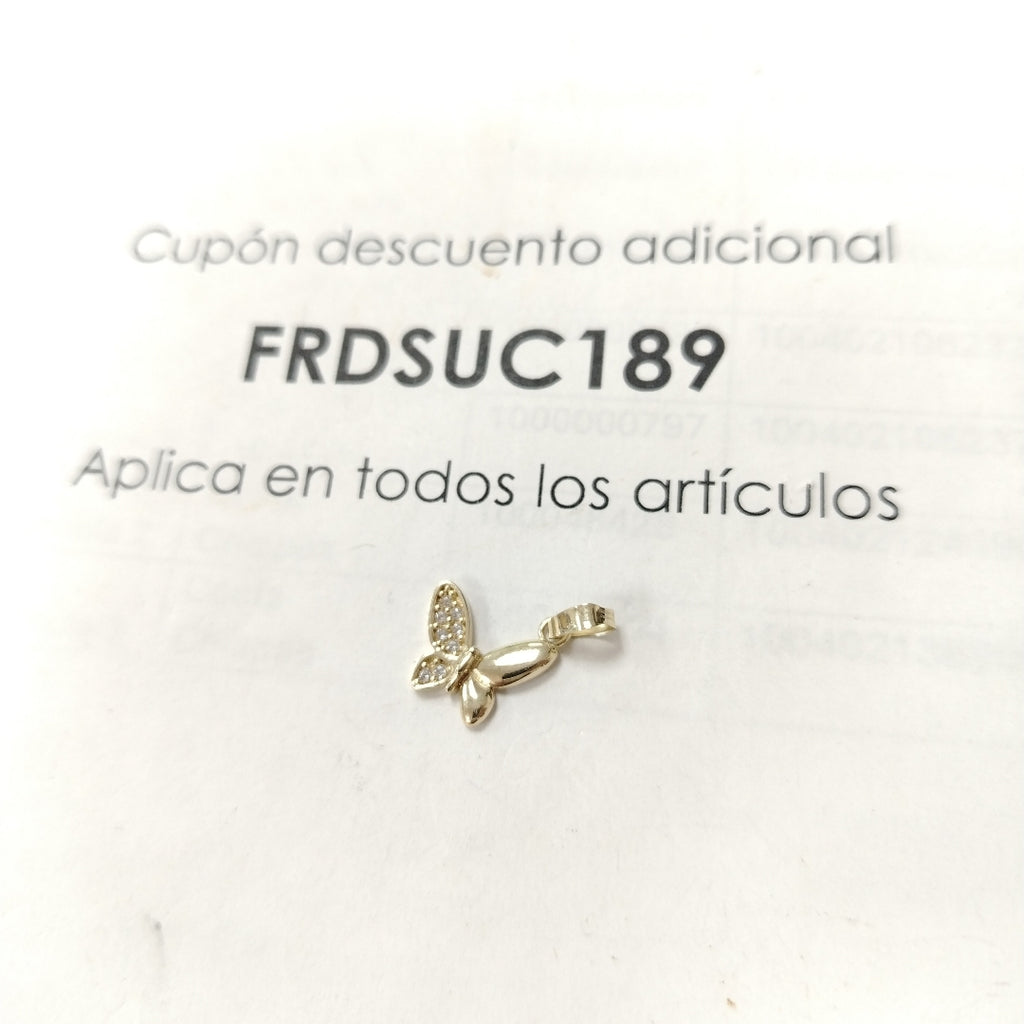 DIJE MARIPOSA CON CIRCONIAS 10K 0.9 GR (NUEVO)