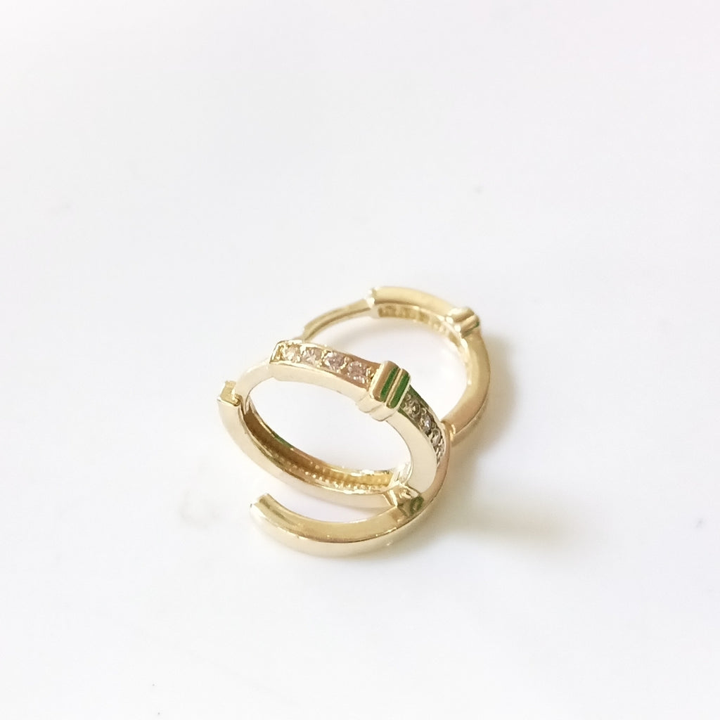 ARETES HUGGIES C CIRCONIA 14K 2 GR (NUEVO)
