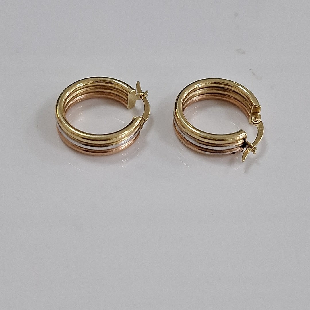 ARRACADAS PAR ORO, ORO COMBINADO 10 K 2.9 GRMS (SEMINUEVO)