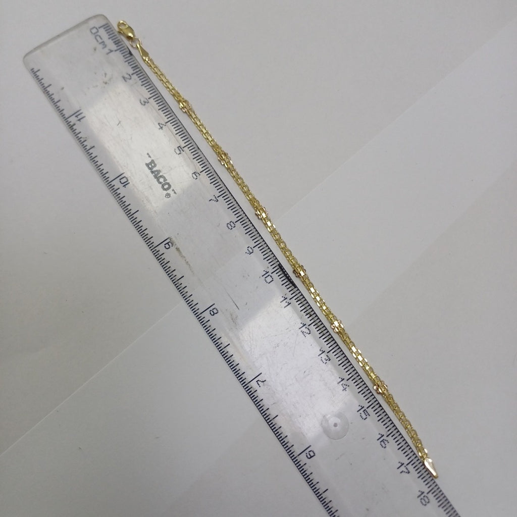 PULSERA ESPECIAL C FLORES 14K 18 CM 3 GR (NUEVO)