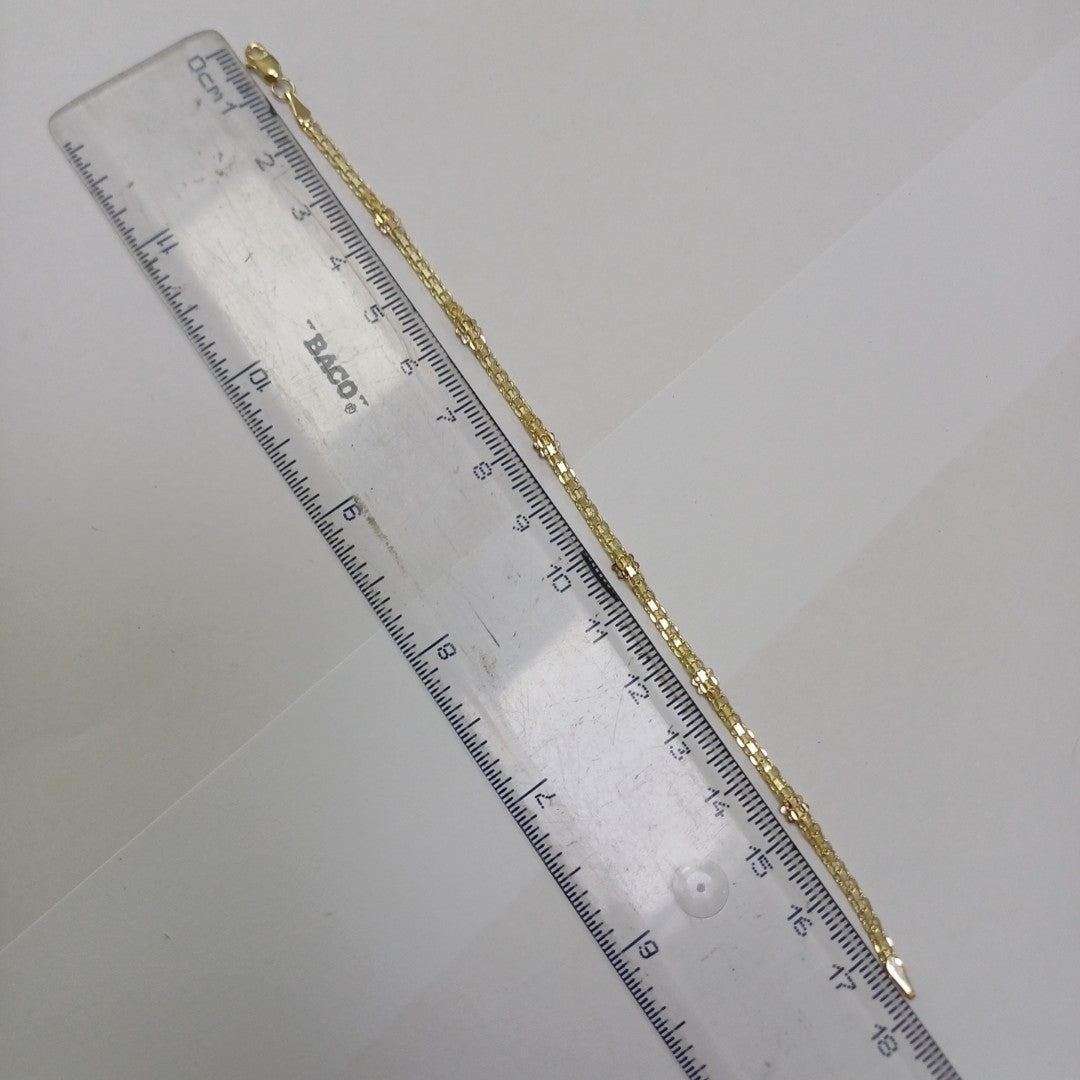 PULSERA ESPECIAL C FLORES 14K 18 CM 3 GR (NUEVO)