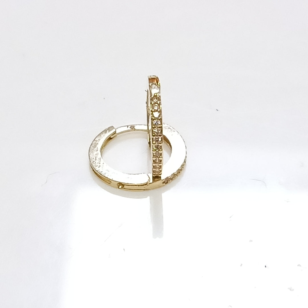 ARETES ARRACADAS CON CIRCONIAS 14K 1.2 GR (NUEVO)