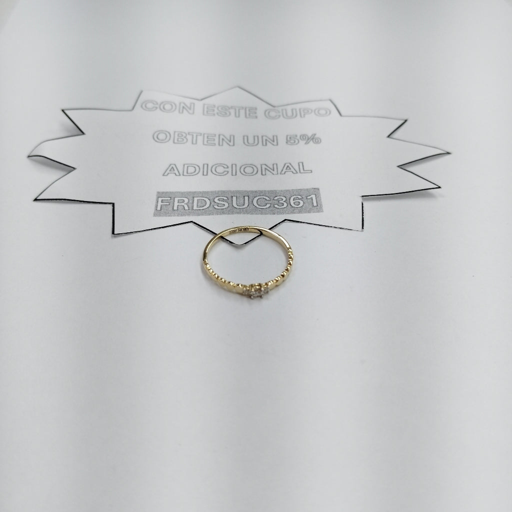 ANILLO ANILLITO C CIRCONIAS 14K 8.5 TALLA 1.2 GR (NUEVO)